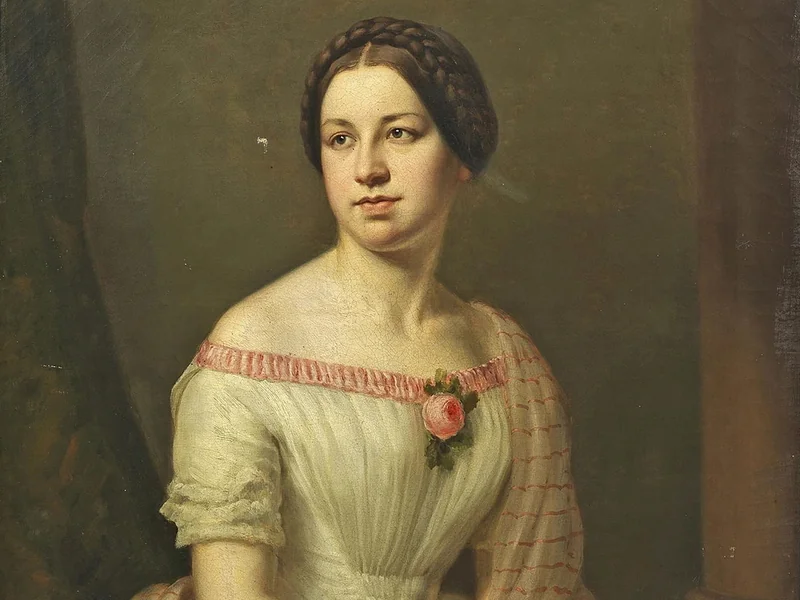 1821-Heinrich Pommerencke - Ritrato di giovane signora